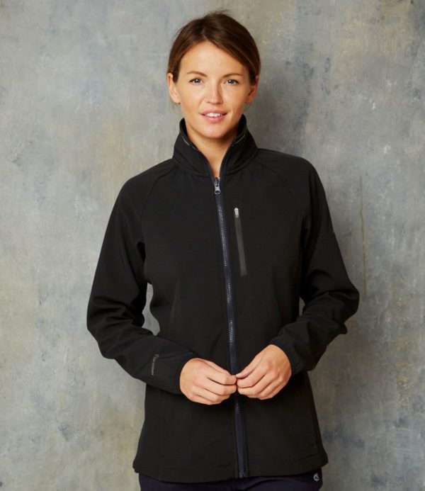 Ladies Expert Soft Shell Jacket Craghoppers Showerproof Black/Dark Navy